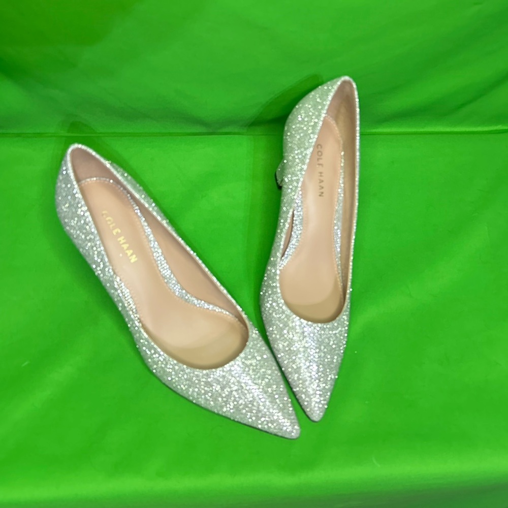 Cole Haan Women's Silver Glitter Pumps